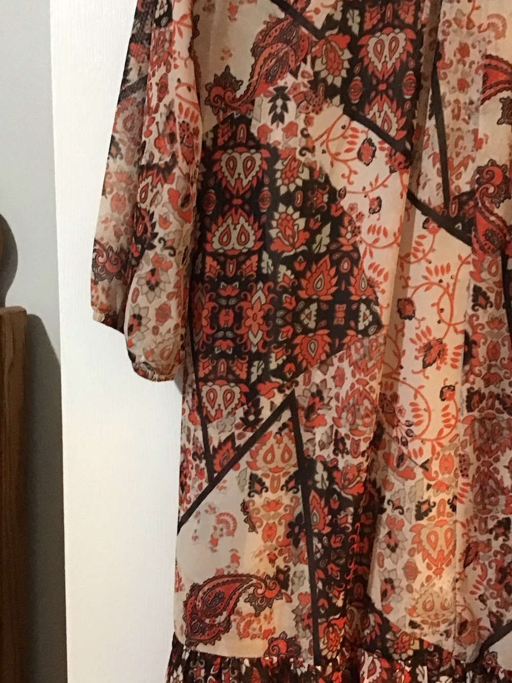 Printed Boho Tunic Dress in Rust Floral - Picture 3 of 3